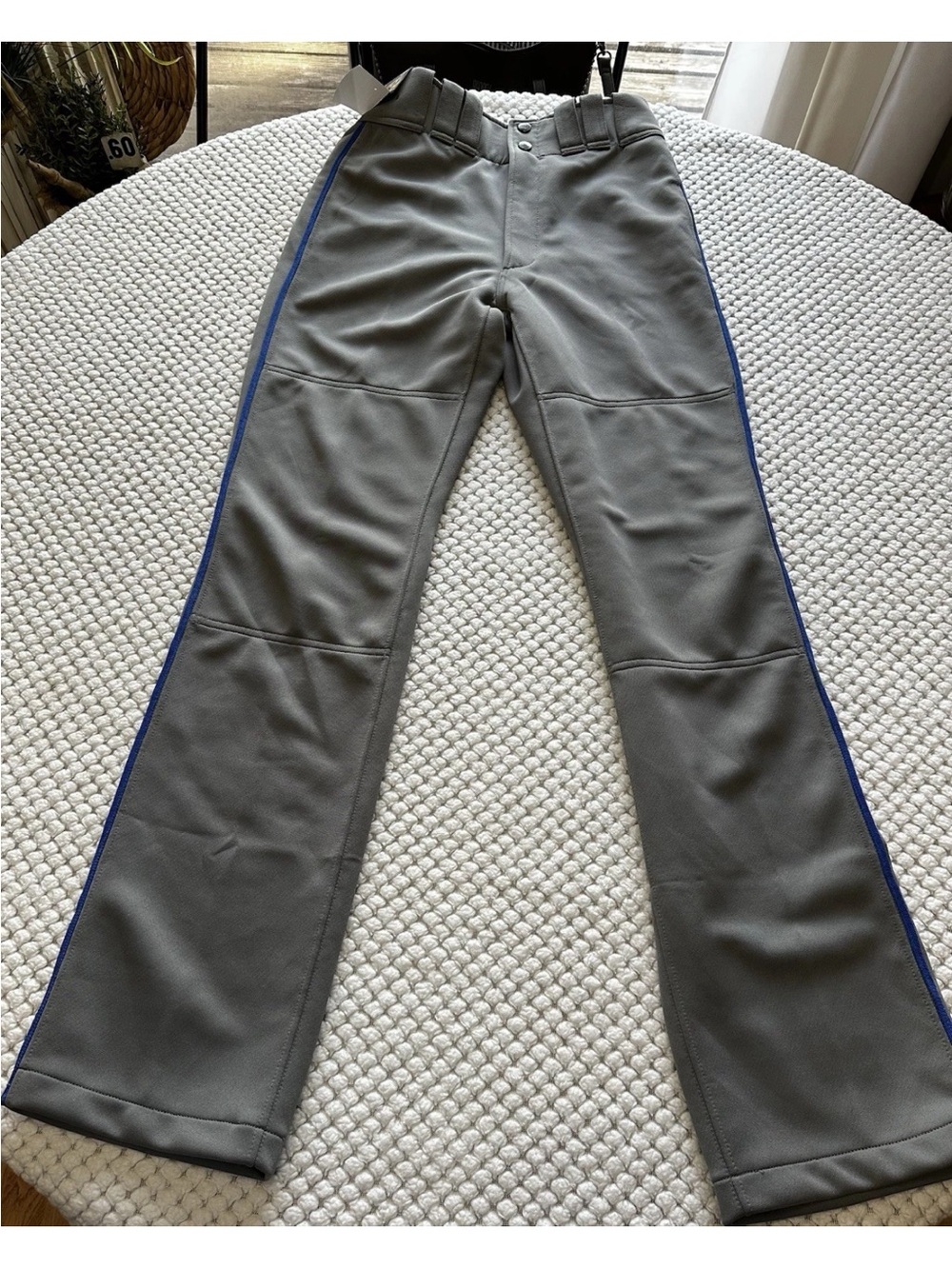 Mizuno Adult Men X-Small 26x32 Gray Double Knee Hemmed Bottom Baseball Pants